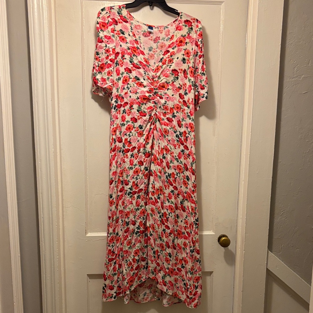 Floral Knot-Front Dress